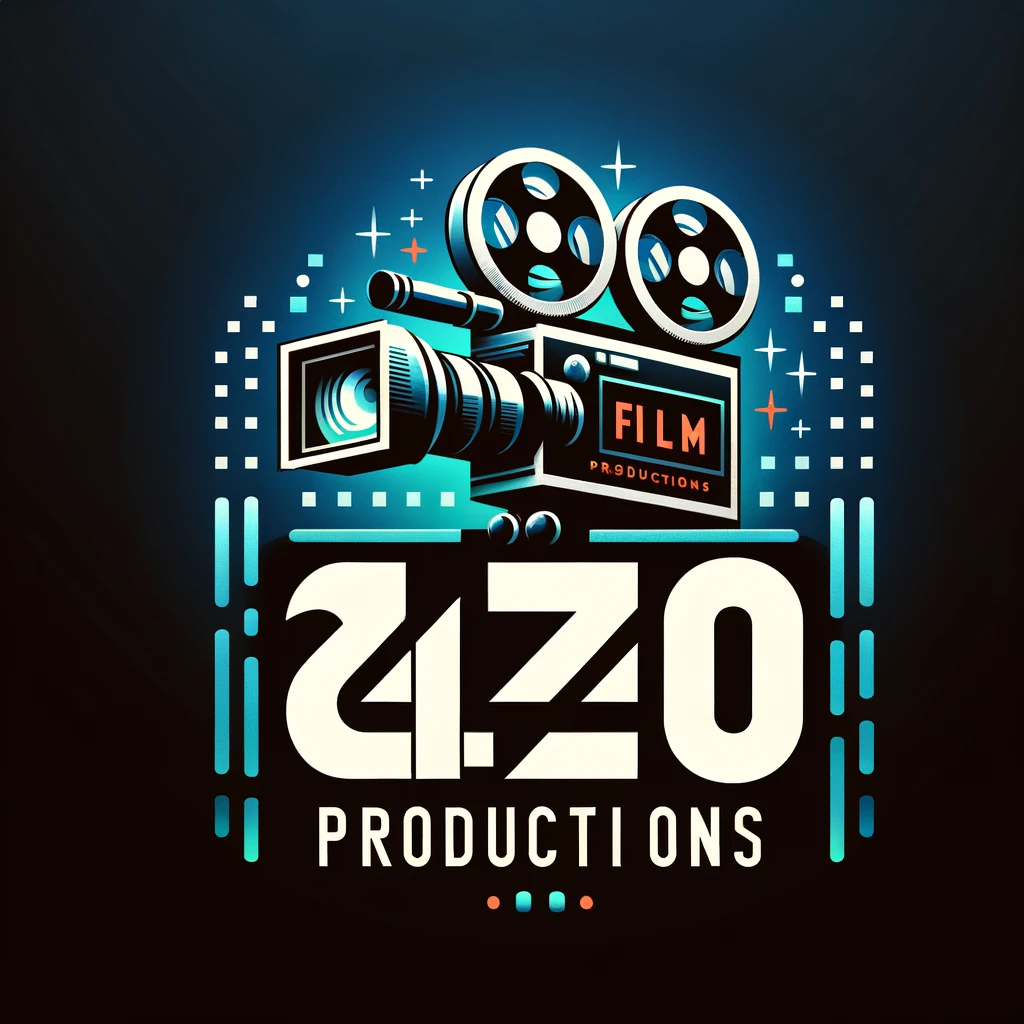 DALL·E 2023-12-03 17.18.03 - A modern and stylish logo for &#39;420 Productions&#39;, a digital media production house specializing in seven-minute cinematic campaigns. The logo should in